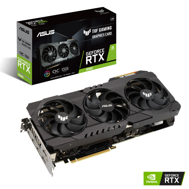 Видеокарта ASUS GeForce RTX 3080 TUF GAMING OC 10Gb LHR (TUF-RTX3080-O10G-V2-GAMING)