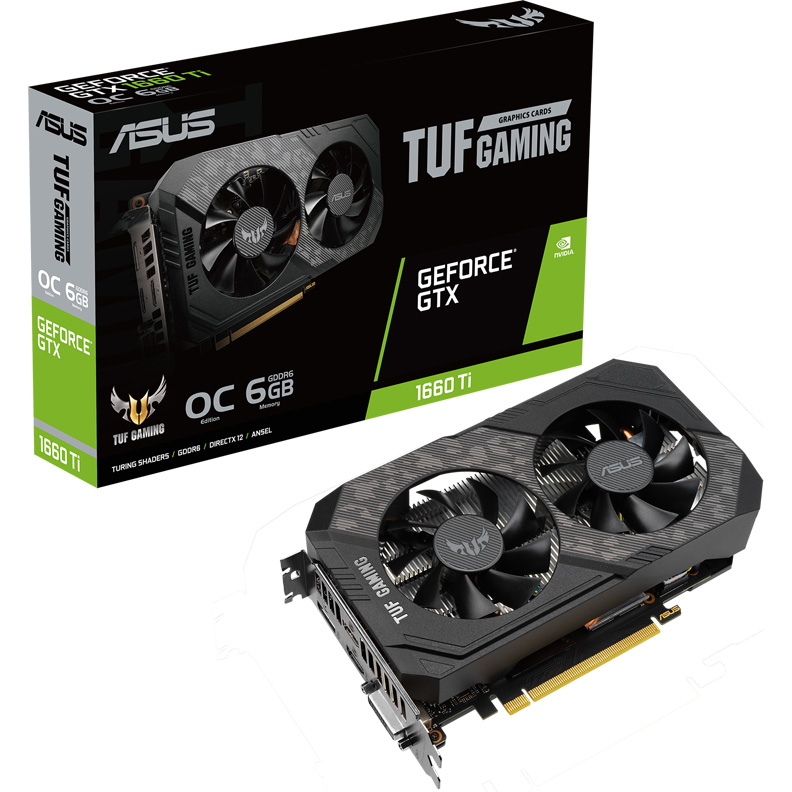 Видеокарта ASUS GeForce GTX 1660 Ti TUF GAMING OC 6Gb (TUF-GTX1660TI-O6G-EVO-GAMING)