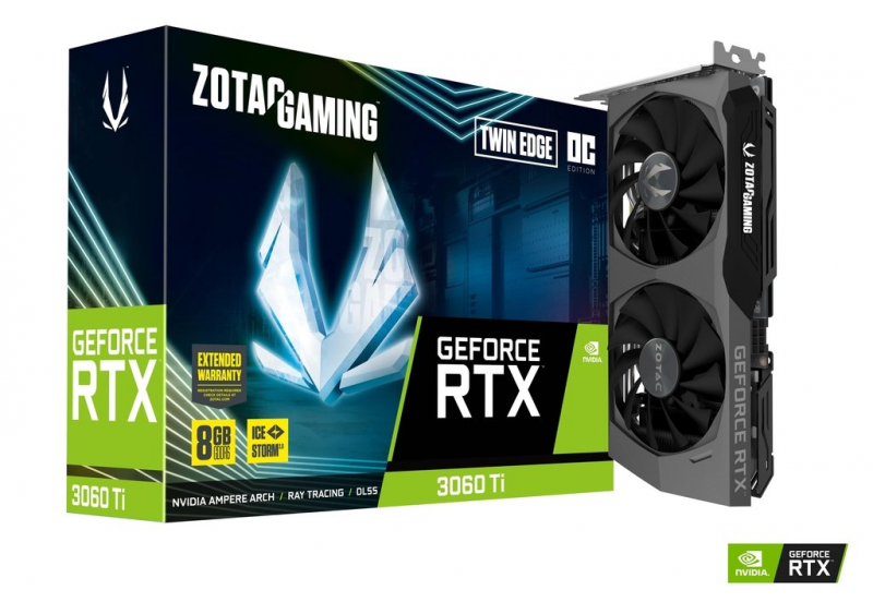 Видеокарта ZOTAC GeForce RTX 3060 Ti TWIN EDGE OC LHR 8Gb (ZT-A30610H-10MLHR)