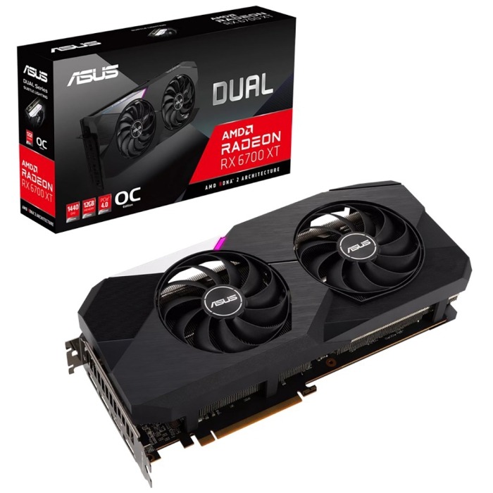 Видеокарта ASUS Radeon RX 6700 XT DUAL OC 12Gb (DUAL-RX6700XT-O12G)