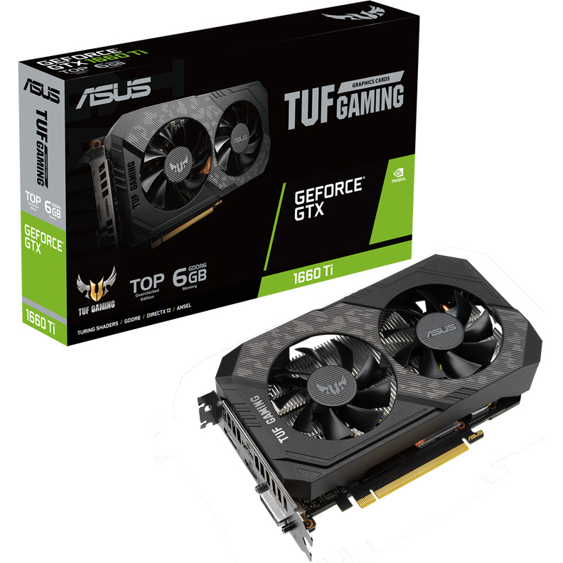 Видеокарта ASUS GeForce GTX 1660 Ti TUF GAMING TOP 6Gb (TUF-GTX1660TI-T6G-EVO-GAMING)