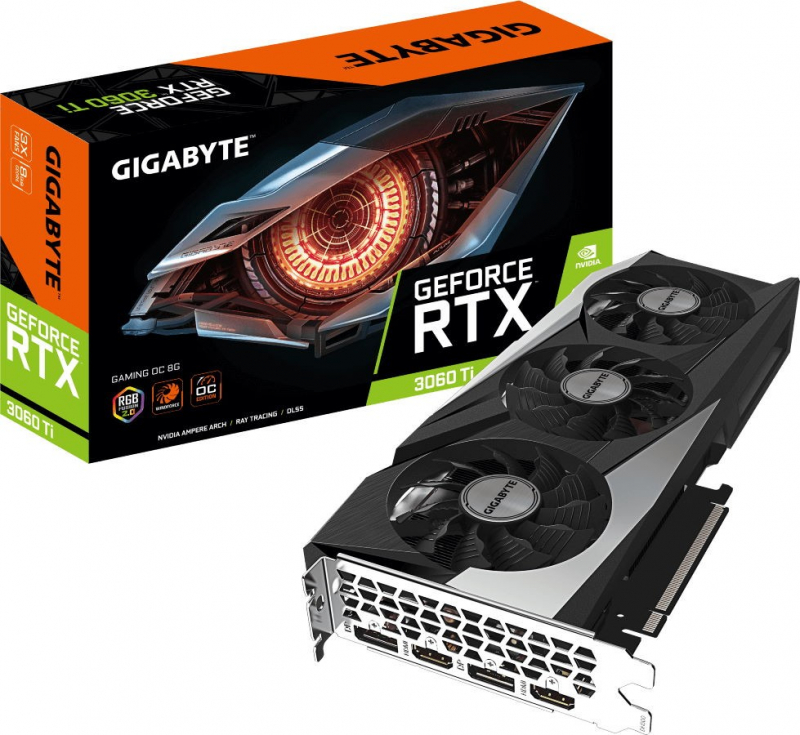 Видеокарта GIGABYTE GeForce RTX 3060 Ti GAMING OC 2.0 8Gb LHR (GV-N306TGAMING OC-8GD 2.0)
