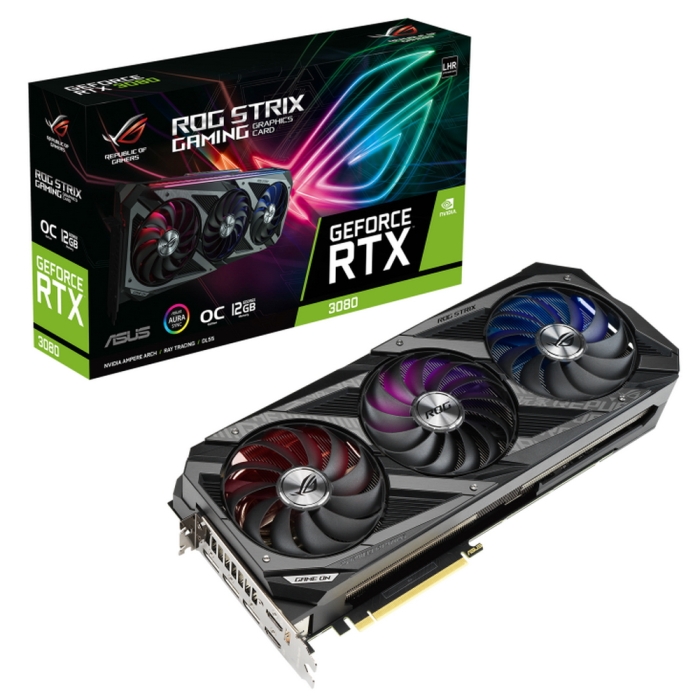 Видеокарта ASUS GeForce RTX 3080 ROG STRIX GAMING OC 12Gb LHR (ROG-STRIX-RTX3080-O12G)