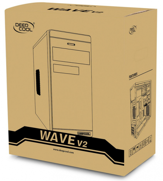 Корпус Deepcool WAVE V2, mATX, без БП, черный Корпус Deepcool WAVE V2, mATX, без БП, черный